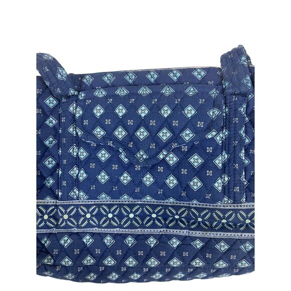 Croft & Barrow Quilted Fabric Shoulder Bag Blue Geometric Pattern - Picture 2 of 12